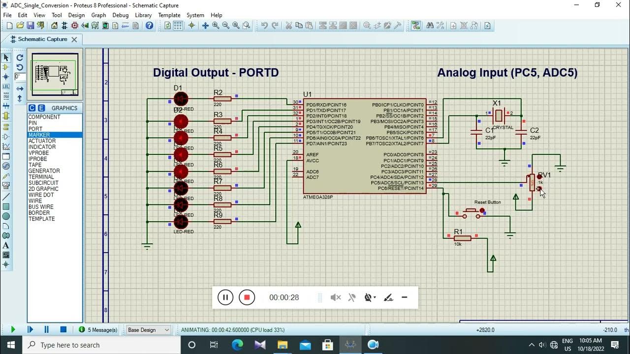 ADC ATmega328p - AVR Projects App Demo - YouTube