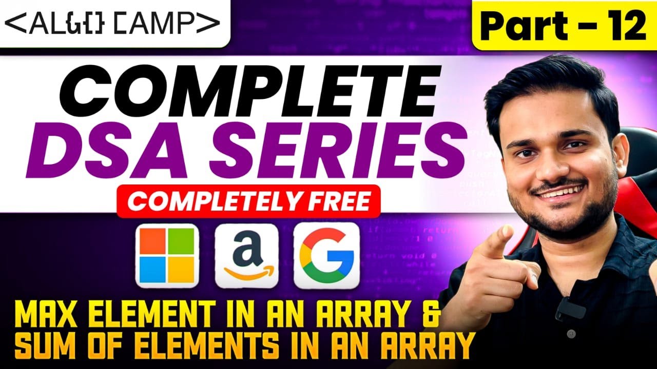 Max element in an array & sum of elements in an array | Recursion ...