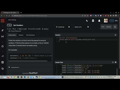 Codewars Sort Numbers