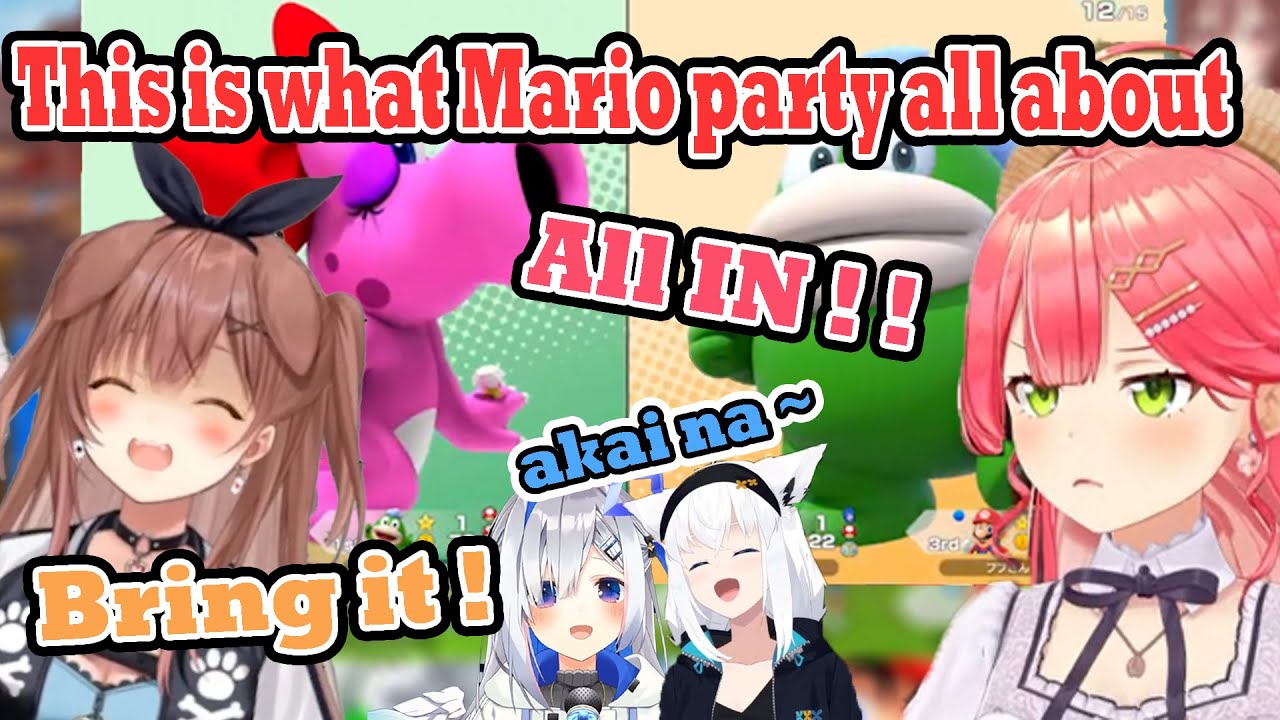 Miko and Korone would only All-in when its come to one on one mini game in Mario Party 【Sakura Miko】