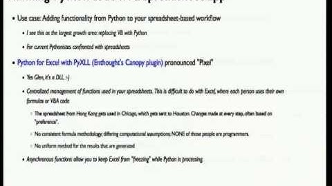 Python and Spreadsheets: State of the Union, Oct 2014