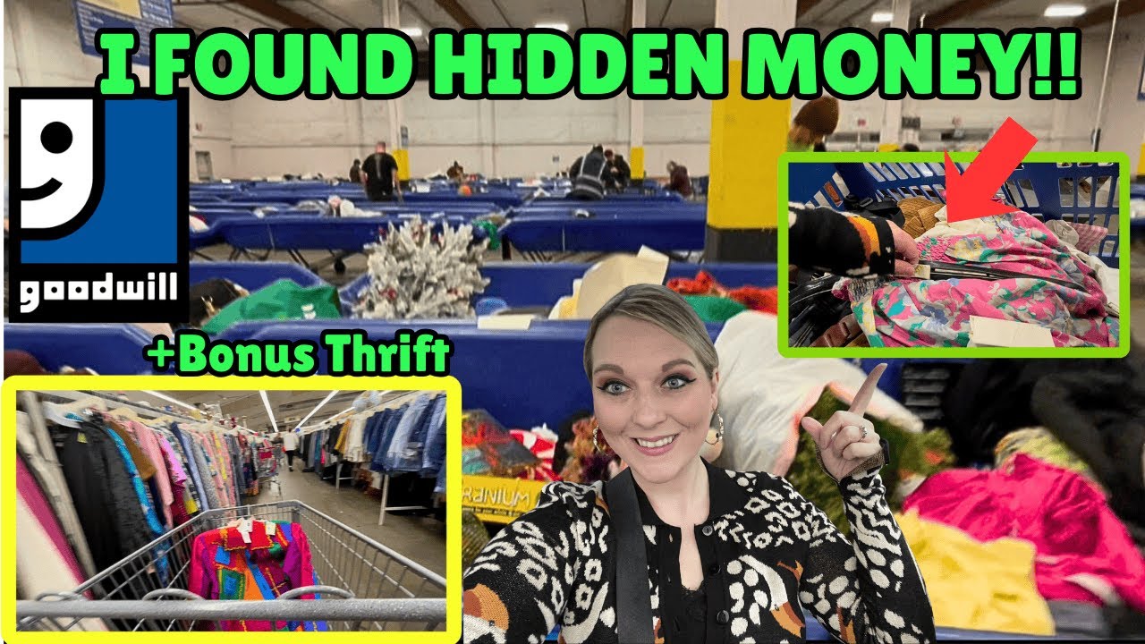 Goodwill BINS Portland! 💥I FOUND A MONEY BELT FULL OF MONEY!💥 + RED WHITE BLUE Thrift!  +HAULS!