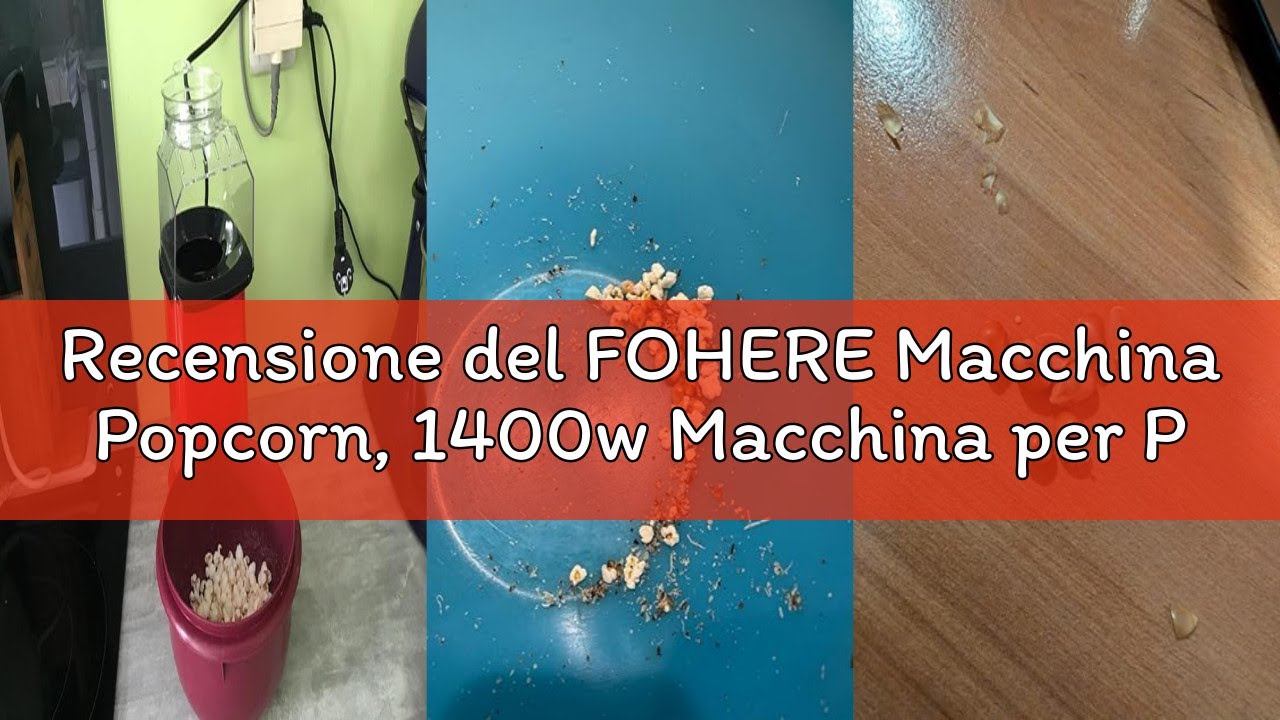 Macchina Dei Pop Corn Aicook Macchina Pop Corn, 1400W Macchina Per Popcorn Senza Olio E Macchinetta Pop Corn
