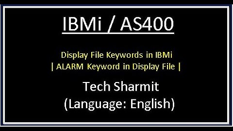 IBMi (AS400)  ALARM Keyword in display file | display file keyword | IBMi display file | DDS Keyword