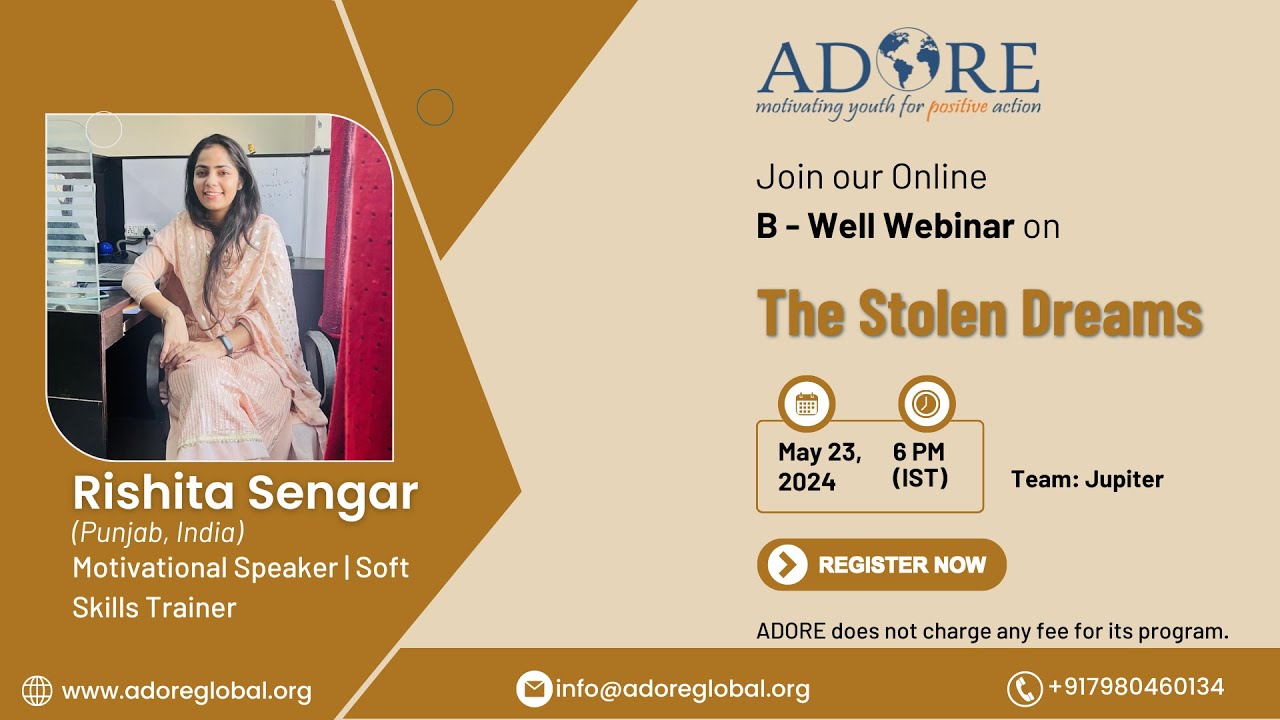 Webinar on 'The Stolen Dreams' by Ms. Rishita Sengar