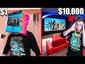$1 Vs $10,000 Home Movie Theater!! Box Fort Challenge