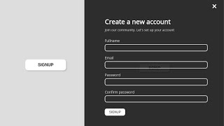 Create Animated Overlay Signup Form using HTML, CSS and JavaScript