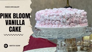 Pink Bloom vanilla cake|| Soft and juicy vanilla cake|| Eid Mubarak Cake|| Vanilla cake