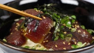Marinated Fresh Tuna Bowl Recipe (Maguro Zukedon) | Cooking with Dog