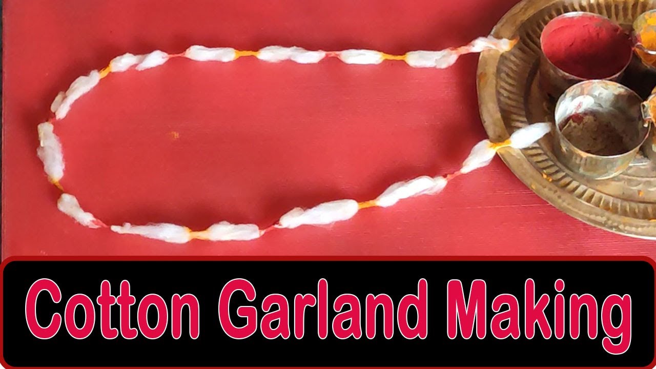 Cotton Garland Making, How To Make Cotton Garland Easily, Cotton