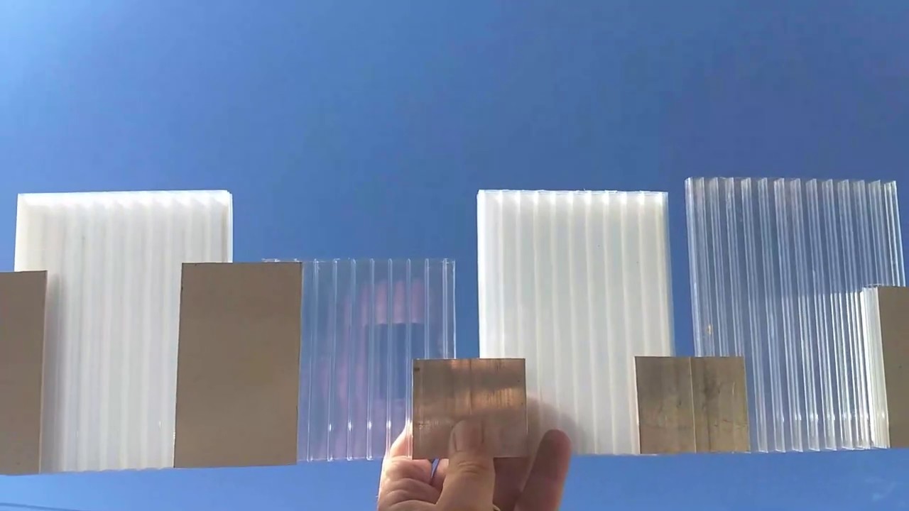 Comparação Policarbonato Alveolar Infra Red com Cristal Translucido  +LUZ  x - CALOR  - Polysolution