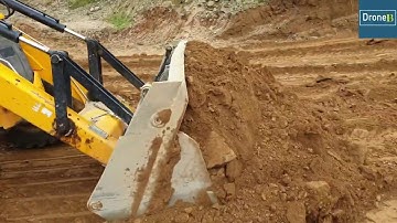 Remote Hilly Ground-JCB Backhoe Loader-Cutting and Leveling the Ground