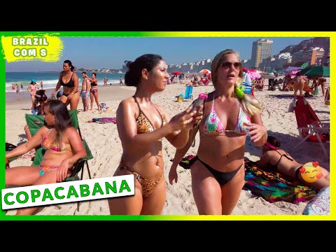 COPACABANA RIO DE JANEIRO BRAZILIAN BEACH ON A COLD DAY 