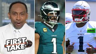 FIRST TAKE | "Jalen Hurts is BETTER without AJ Brown" - Stephen A. BOLD predicts Eagles vs Patriots