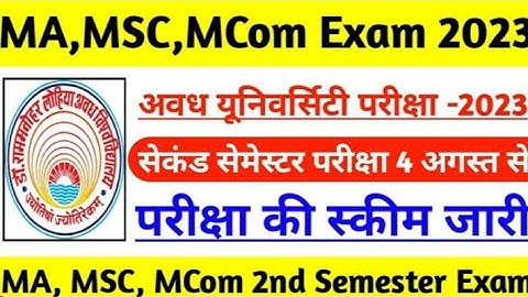 dr rmlau MA,MSC,M.COM Second semester exam time table (Exam Scheme) #rmlau #rmaluexamscheme2023 #