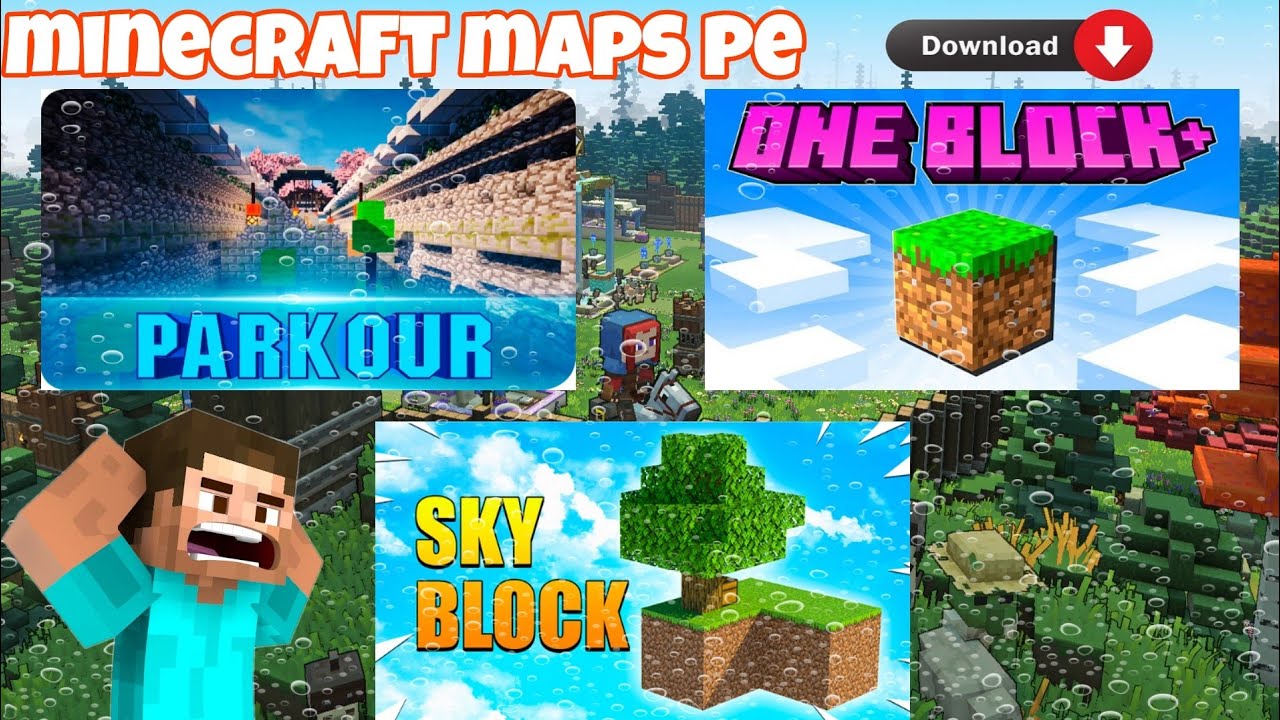 HOW TO DOWNLOAD MINECRAFT PE MAPS ONE Block sky block parkour - YouTube