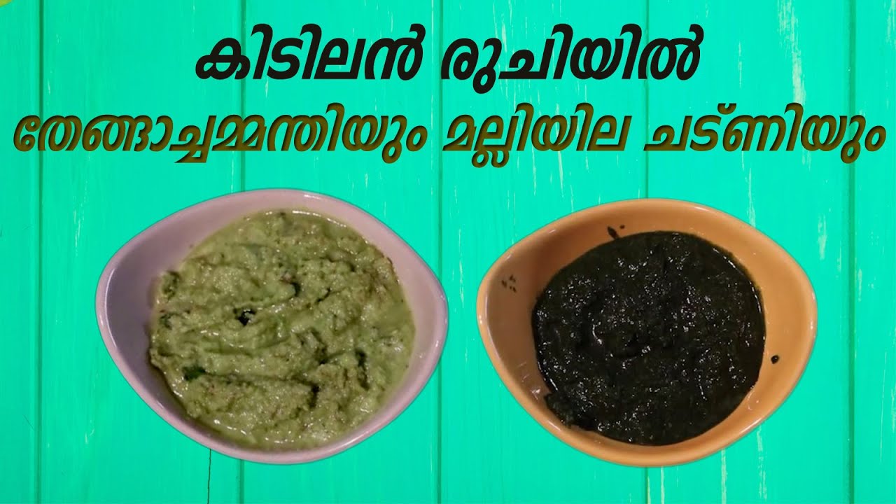 Coconut Chutney & Coriander Chutney തേങ്ങാച്ചമ്മന്തിയും മല്ലിയില