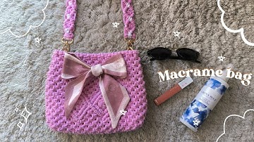 Macrame bag with scarf 🎀 || macrame sling bag tutorial || Macrame tutorial @eriandiy