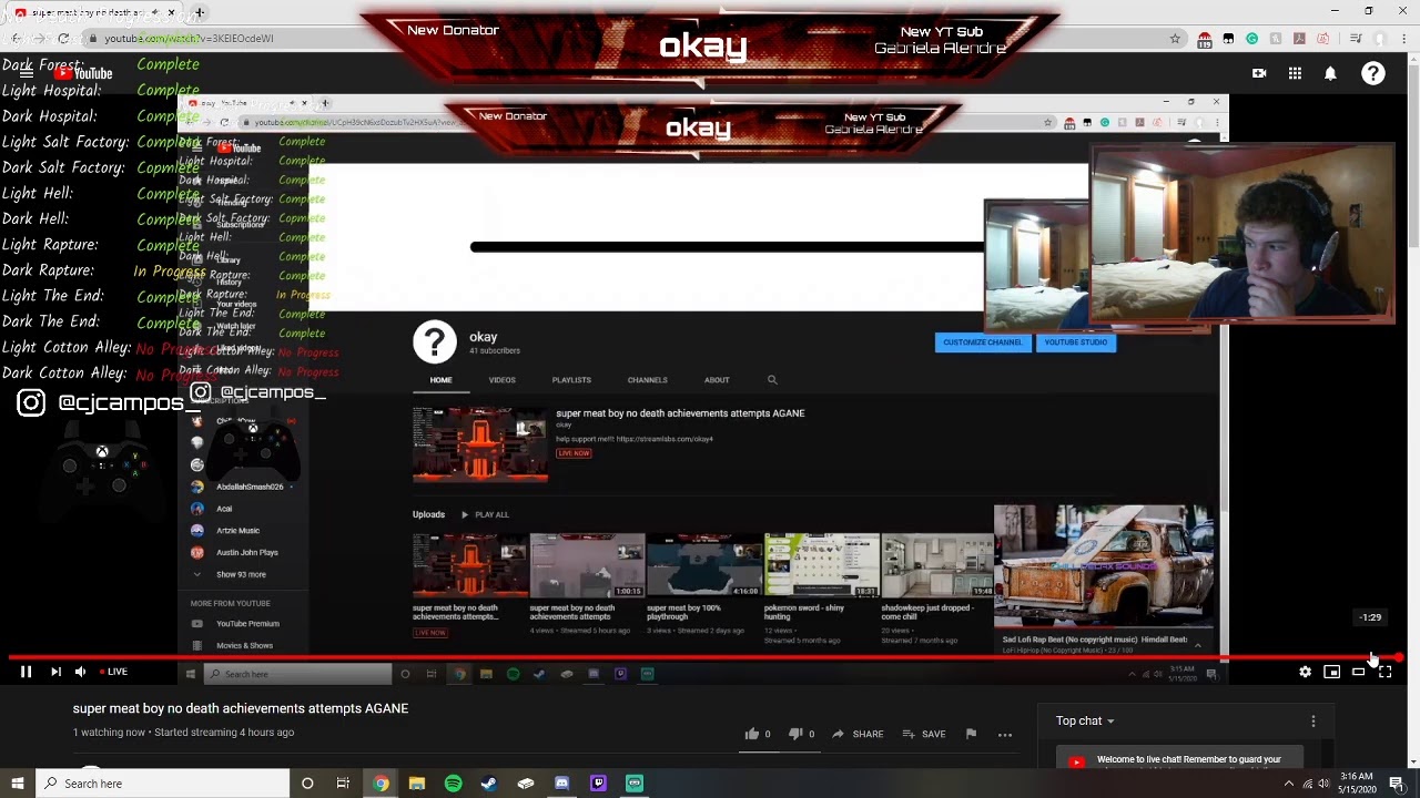 super meat boy no death achievements attempts AGANE YouTube
