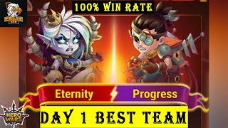 Day 1 Faction Brawls - Eternity vs Progress Best Team | Hero Wars Mobile