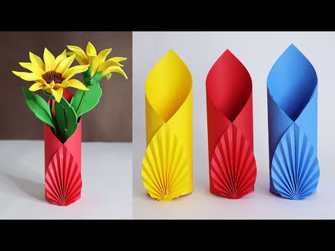 How to Make A Flower Vase At Home | Easy Paper Flower Vase | Simple Paper