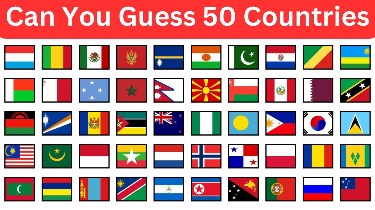 Can You Guess 50 Countries by Their Flags? | Ultimate Flag Quiz Challenge! 🌍🔥