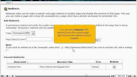 How to manage URL redirects in CPANEL - CPANEL Video Tutorials (CPANEL 11)