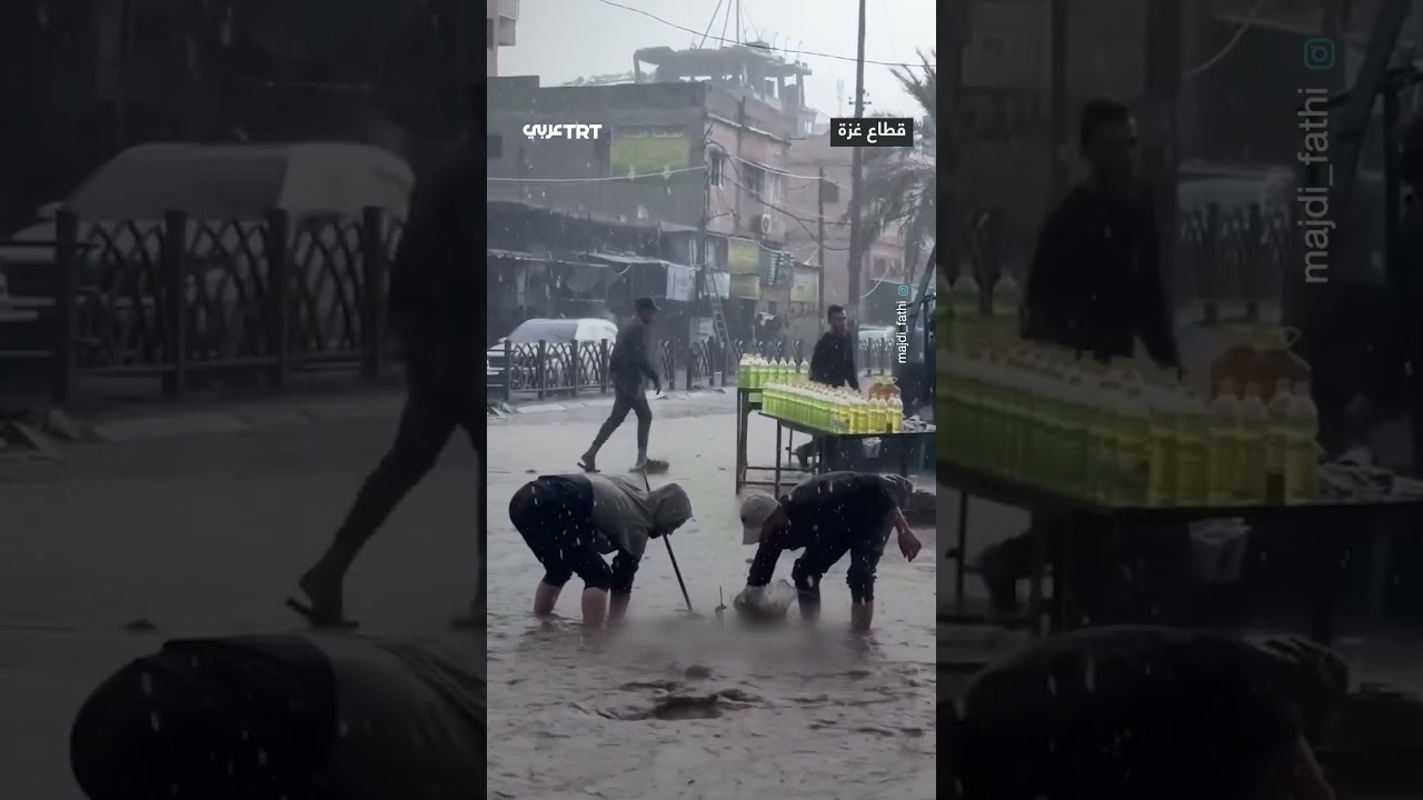 منخفض جديد يغرق خيام النازحين بغزة