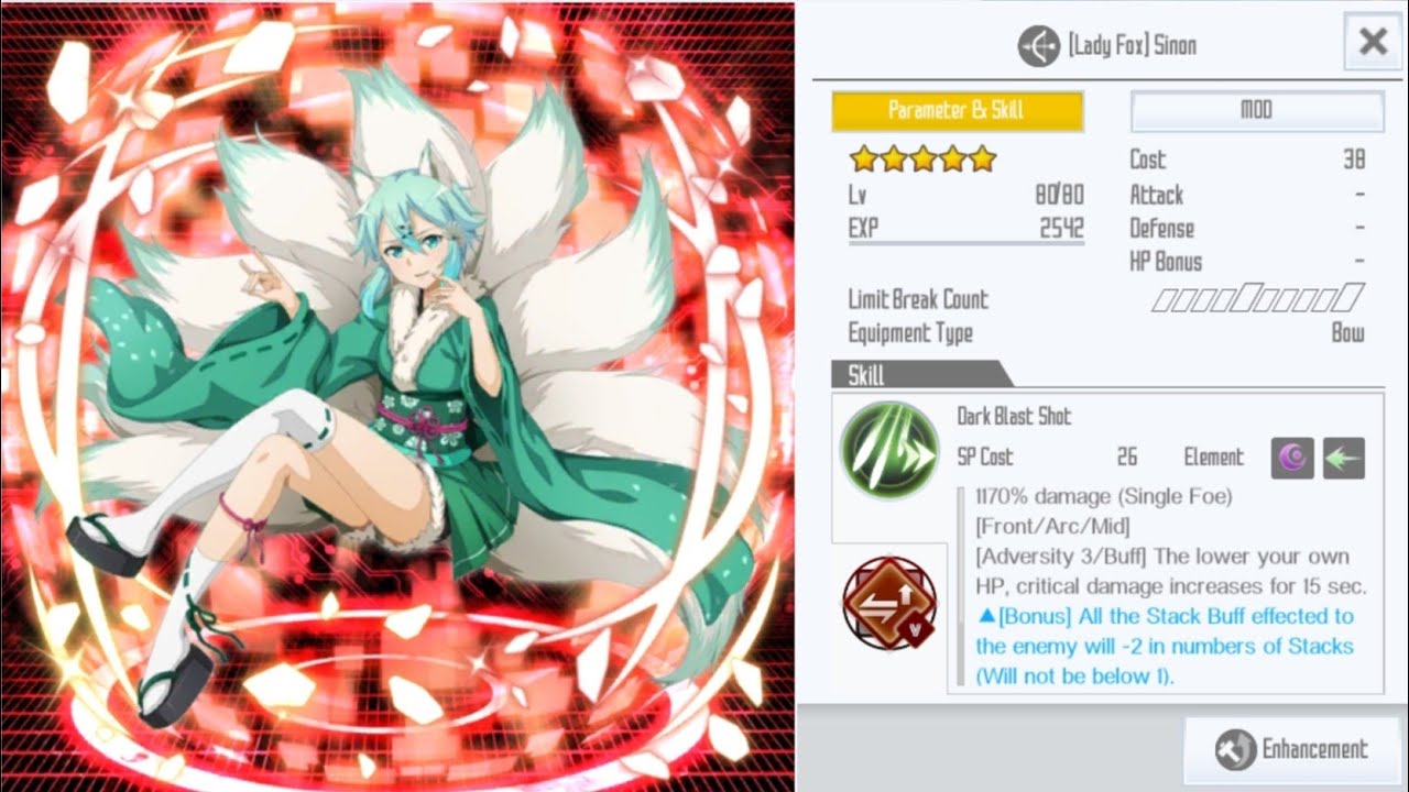 SAOIF Skill test - Lady Fox (Sinon - awaken)