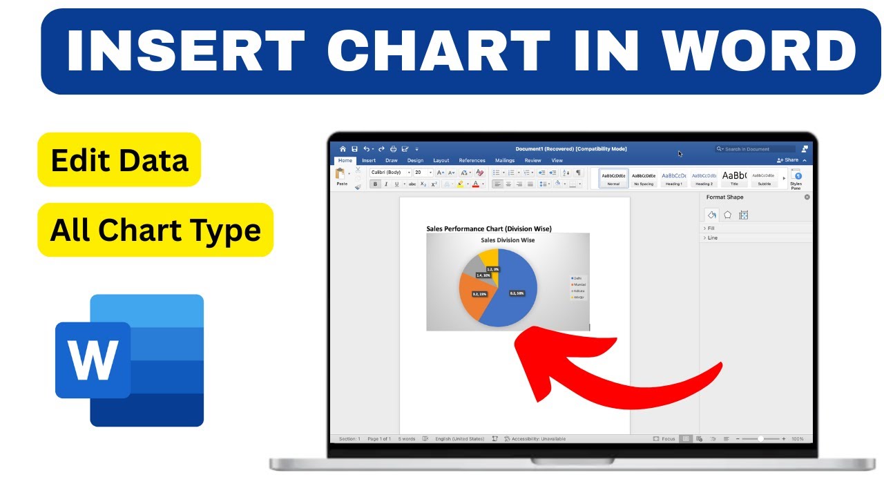 Microsoft Word Me Chart Kaise Insert Kare | How to Insert Chart in Word ...