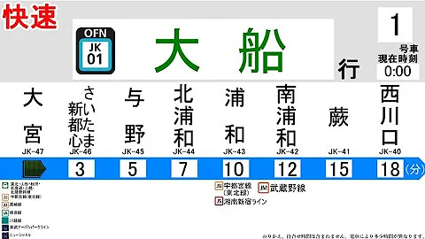 あまり意味の無い快速列車 京浜東北 根岸線 快速大船行 全区間自動放送 平日ダイヤ 