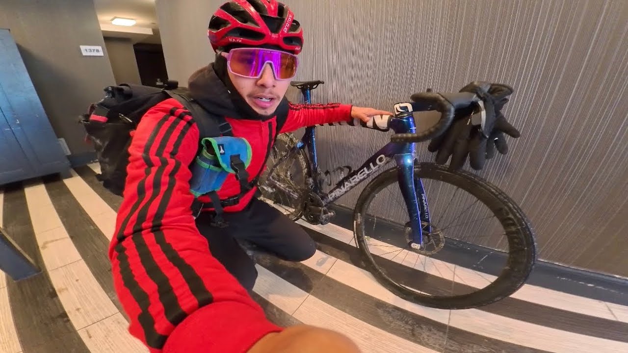 POV | RIDING my PINARELLO road bike in the SNOW (PART 2)