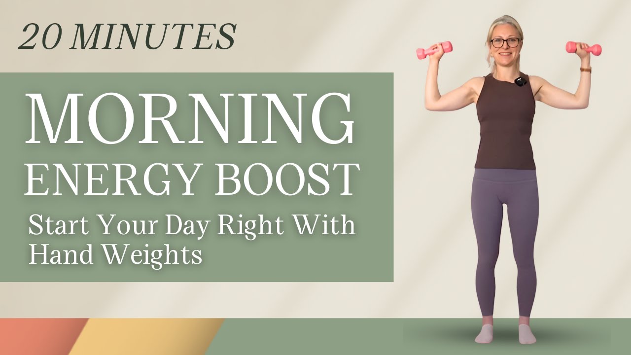 20-МИНУТНЫЙ УТРЕННИЙ ПИЛАТЕС ДЛЯ ЗАРЯДА ЭНЕРГИИ || Начните свой день правильно с гантелями