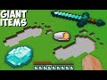 Secret GIANT LOST BIGGEST ITEMS in minecraft ! BIGGEST AND TALLEST AND LONGEST GIANT !