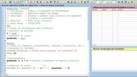 Algoritmo Calcula Quadrado de um número real