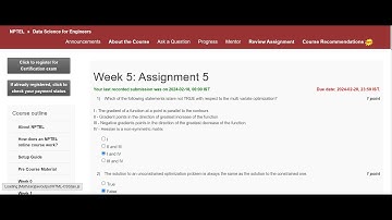 NPTEL Data Science for Engineers Week 5: Assignment 5 (Jan-Apr 2024) #subscribe #like #nptel #share