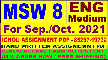 msw 8 solved assignment 2020-21 / MSW 8 solved assignment in English  / msw 8 in english
