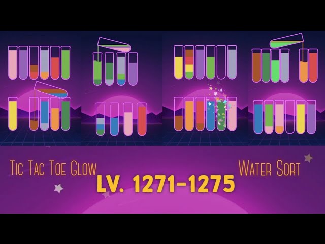 Tic Tac Toe Glow - Water Sort Level 1271-1275 Walkthrough
