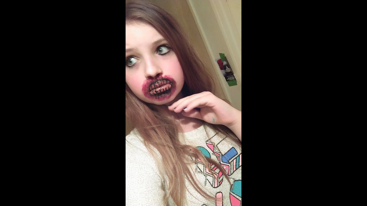 Creepy Zombie Mouth Makeup Tutorial YouTube