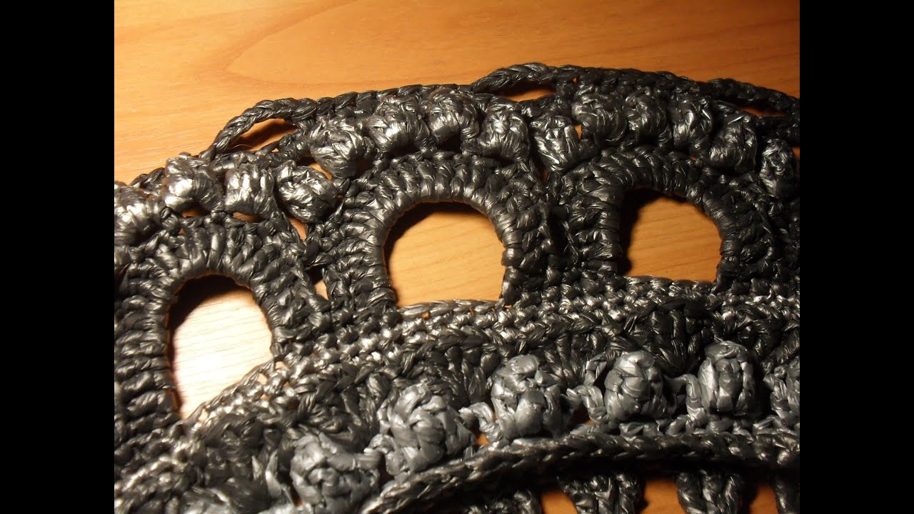 Вязание овального коврика из полиэтиленовых пакетов.  Ряды 29-31