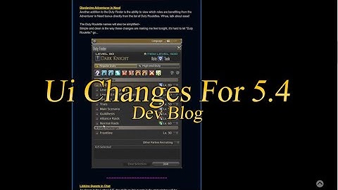 FFXIV: Ui Changes in 5.4 - Dev Blog