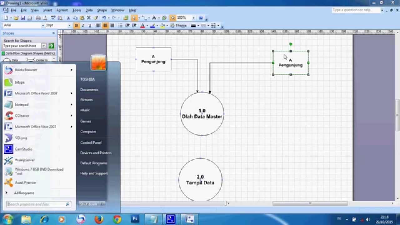 Cara Menggambar DFD Menggunakan Visio