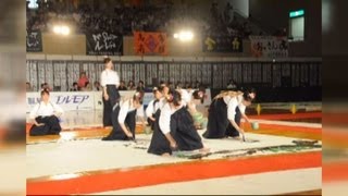 大分高 ３度目優勝飾る 書道パフォーマンス甲子園