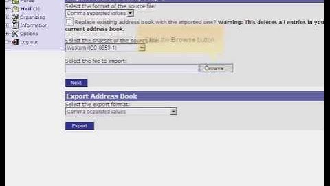 Importing Contacts In Horde Webmail - ISPAZE.COM