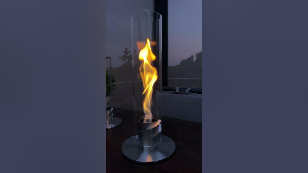 cheminée / feu de table spin 120 - Ø 23 x 54 cm - or