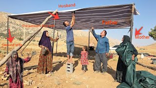 Ali helps his parents set up  awning and  sick first lady finds peace in  absence of  second lady. screenshot 3