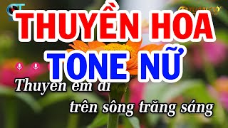 Karaoke Thuyền Hoa Tone Nữ ( Si Thứ ) Nhạc Sống Cha Cha Mới