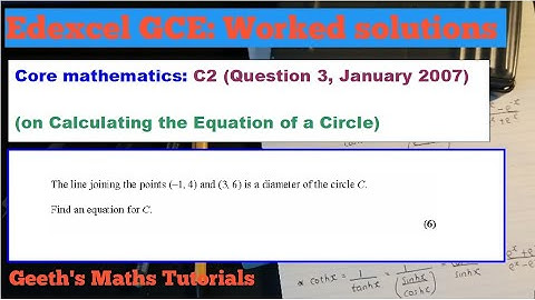 Edexcel AS/A-Level Core Maths C2 Jan 2007 - Question 3 (Equation of a Circle)