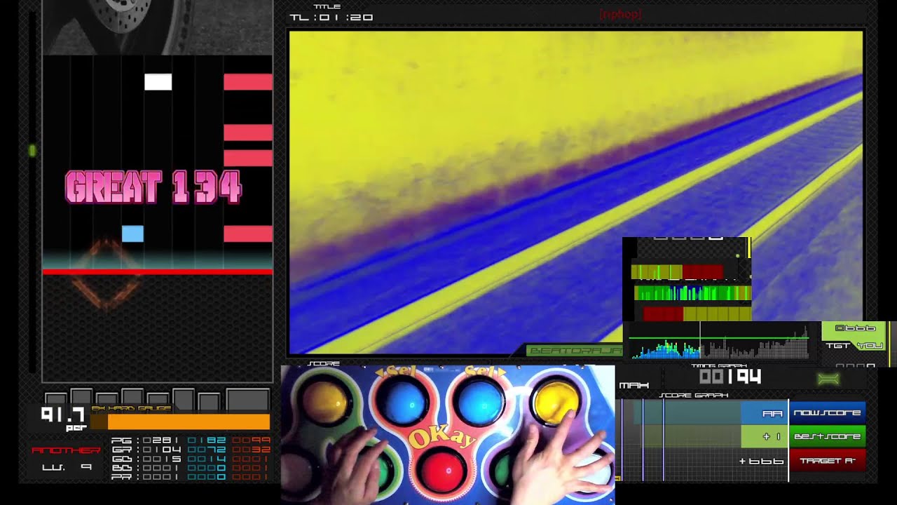 [BMS] ★17 パネルでポン／フレアのテーマ[皿] HARD CLEAR AA (With Pop'n Controller) - YouTube