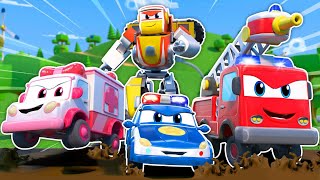 MUD emergency! The cars are stuck! Help, Rescue Team! Robot Car Rescue Cartoons | Robofuse